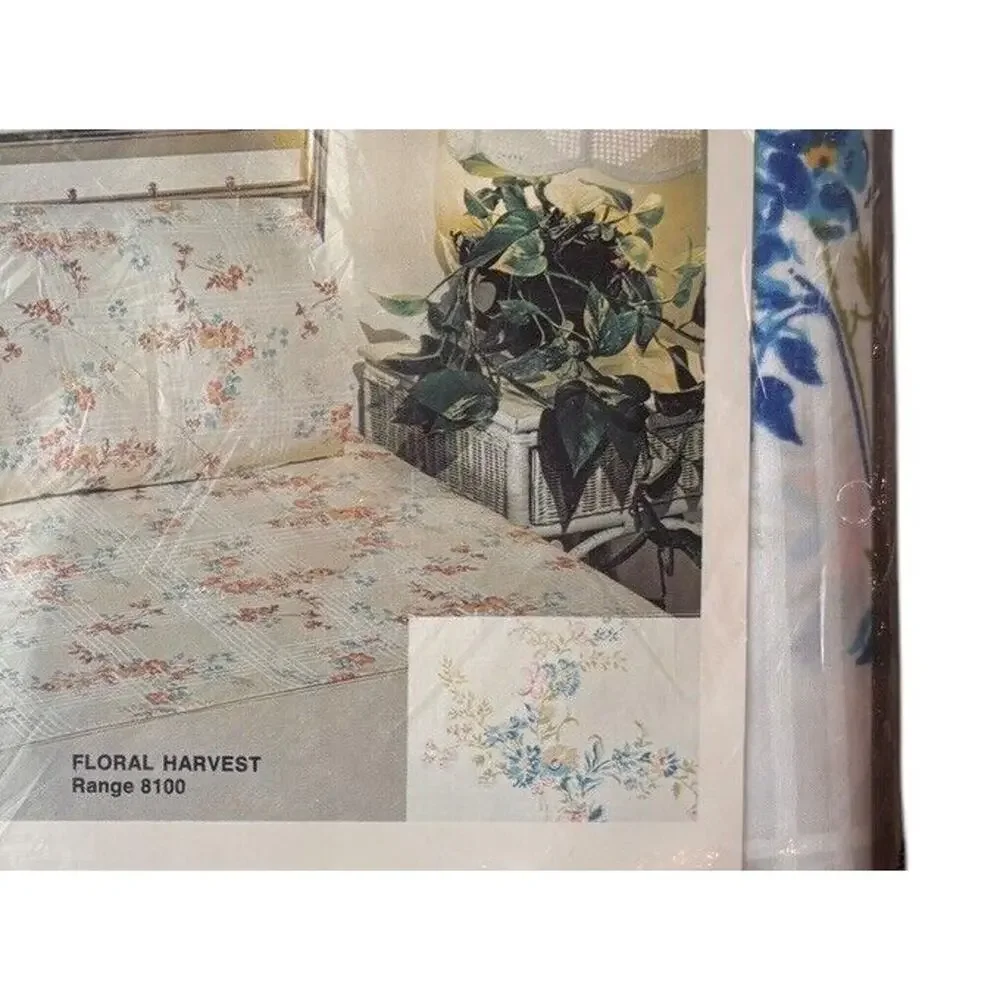 VINTAGE St Marys FLORAL Harvest TWIN SHEET FLAT NO IRON Permanent Press Percale